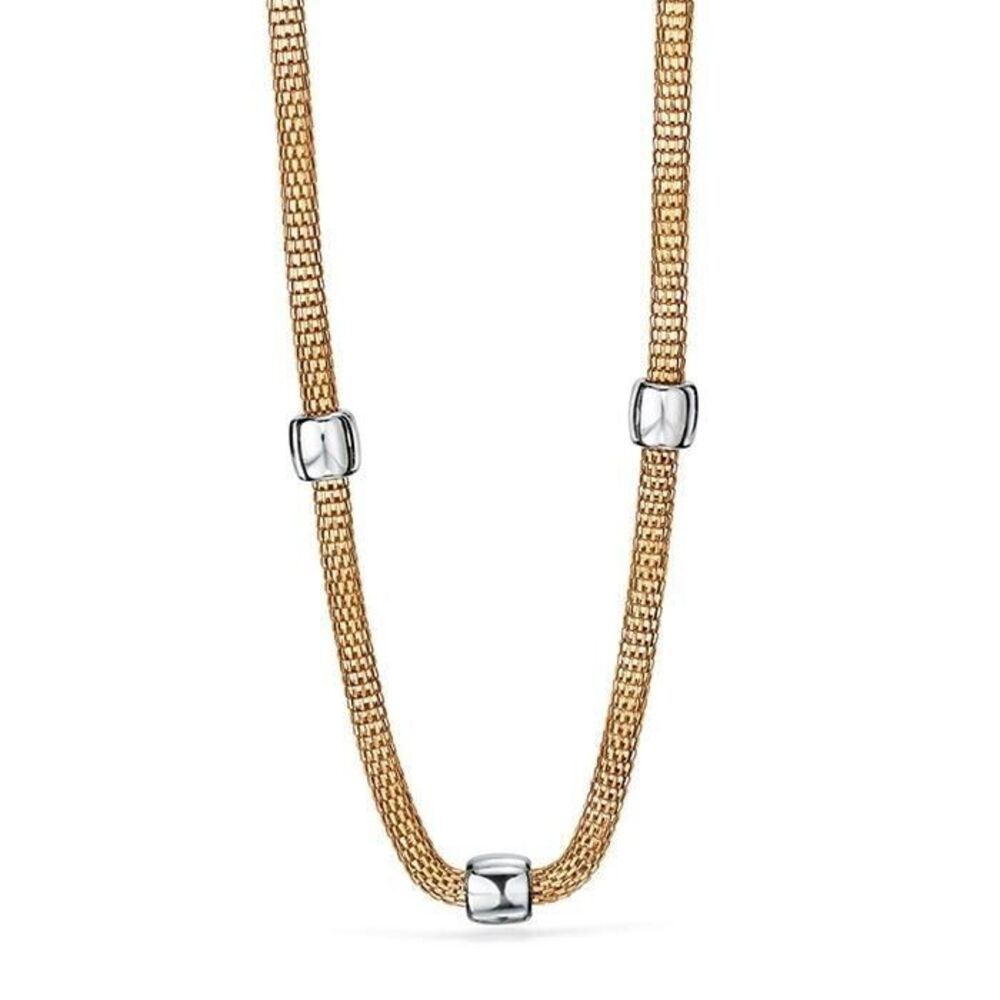 AVON PINNACLE MESH NECKLACE (GOLDTONE with SILVERTONE BEADS) ~ NEW SEALED!!!